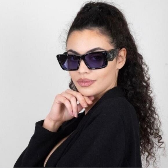 Authentic- New - PRADA Oversized Woman Sunglasses 0PR 08YS Havana Black/White - Picture 6 of 11